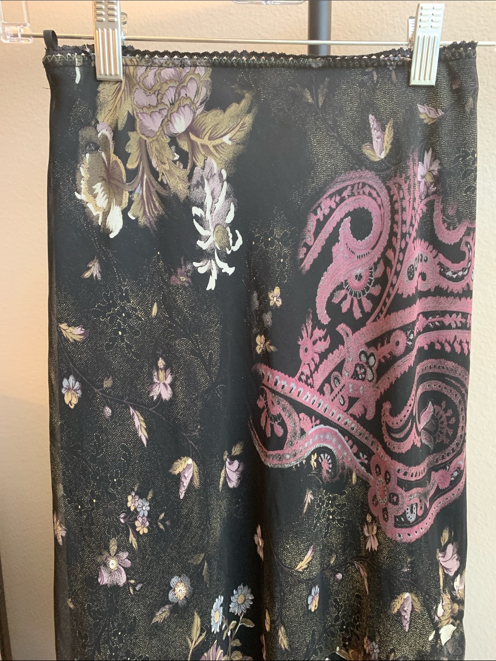 Connected Apparel Black Floral & Paisley Skirt Whimsigoth Y2K vintage Size M - Picture 4 of 11